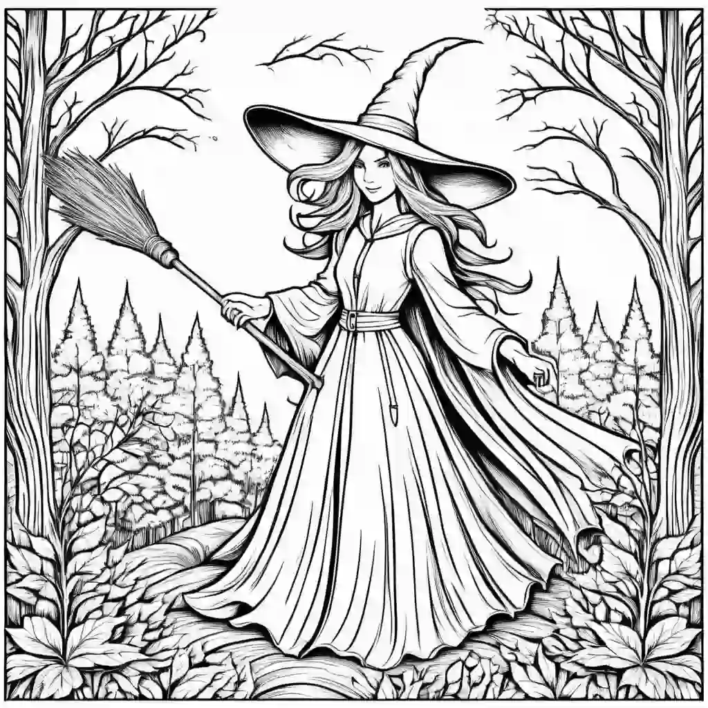 Witch's Broom coloring pages